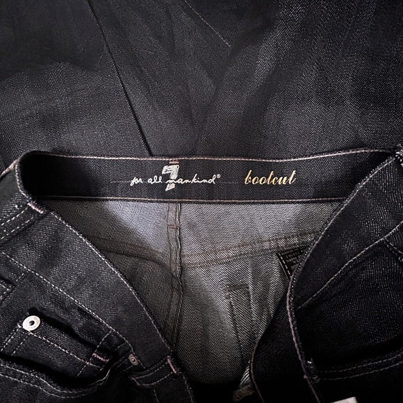 7 FOR ALL MANKIND Jeans Bootcut Pants Low Rise Gold Pocket Vintage Made USA NWOT - Picture 11 of 16